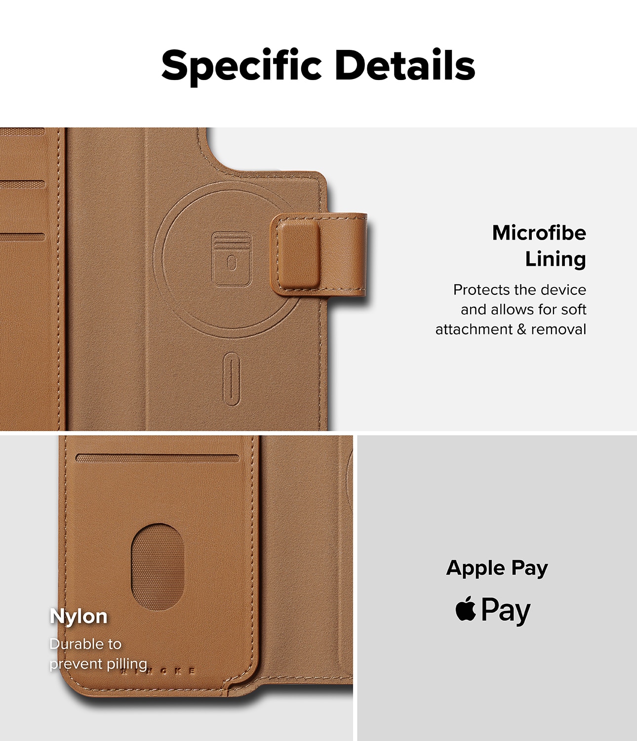 Folio Wallet Magnetic iPhone 16 Plus Brown