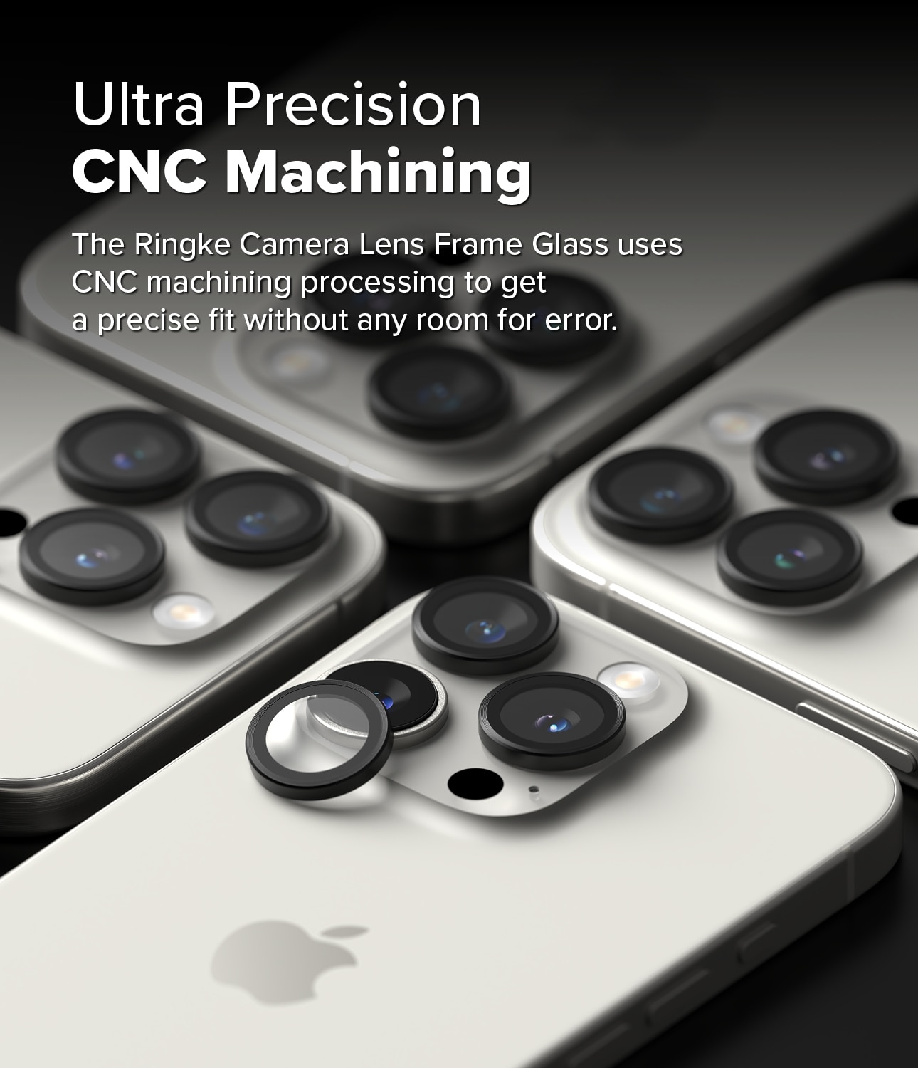 Camera Lens Frame Glass (2-pack) iPhone 16 Pro Max Black