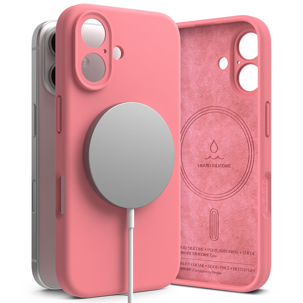 Silicone Magnetic Case iPhone 16 Pink