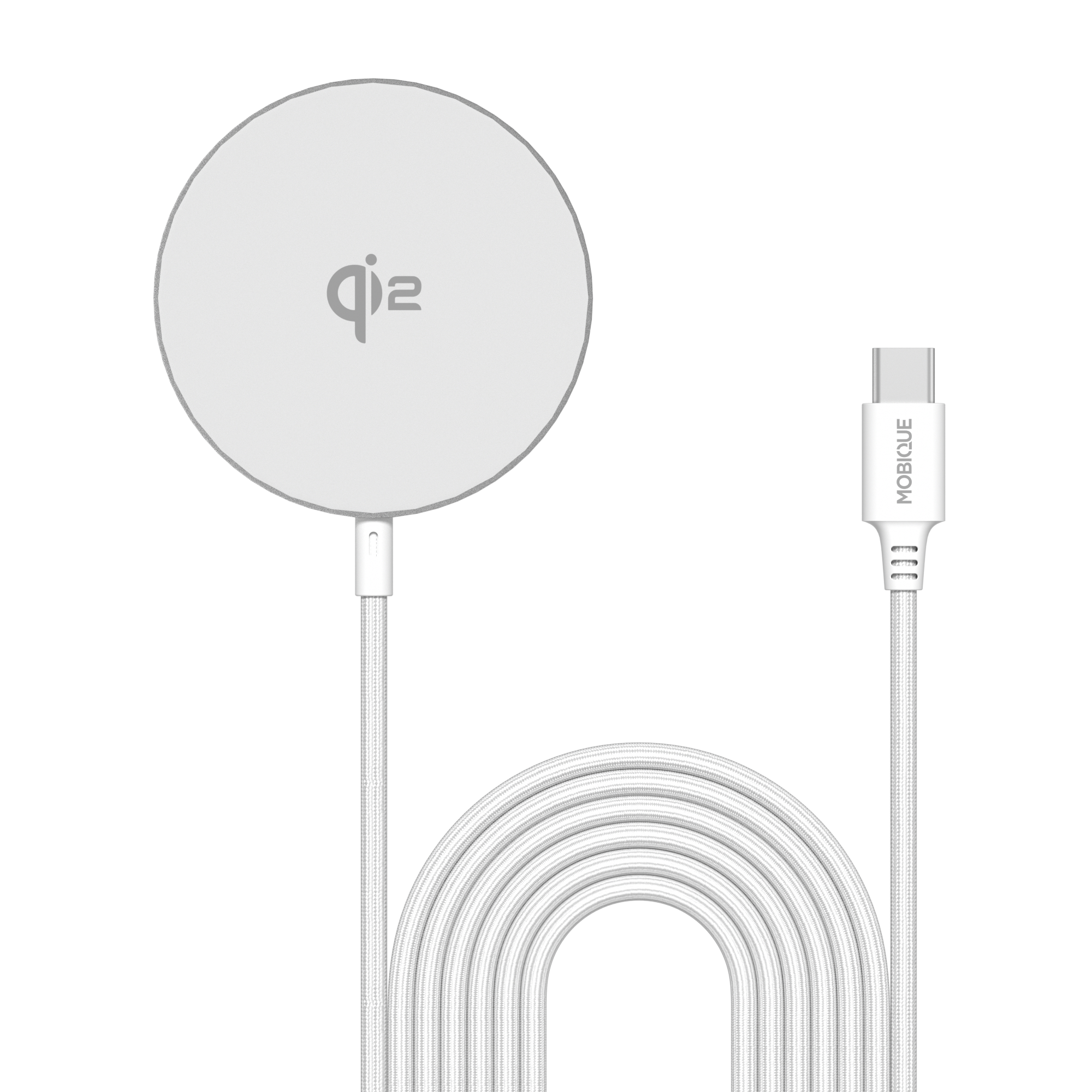 Qi2 15W Magnetisk Trådløs Ladeplate hvit