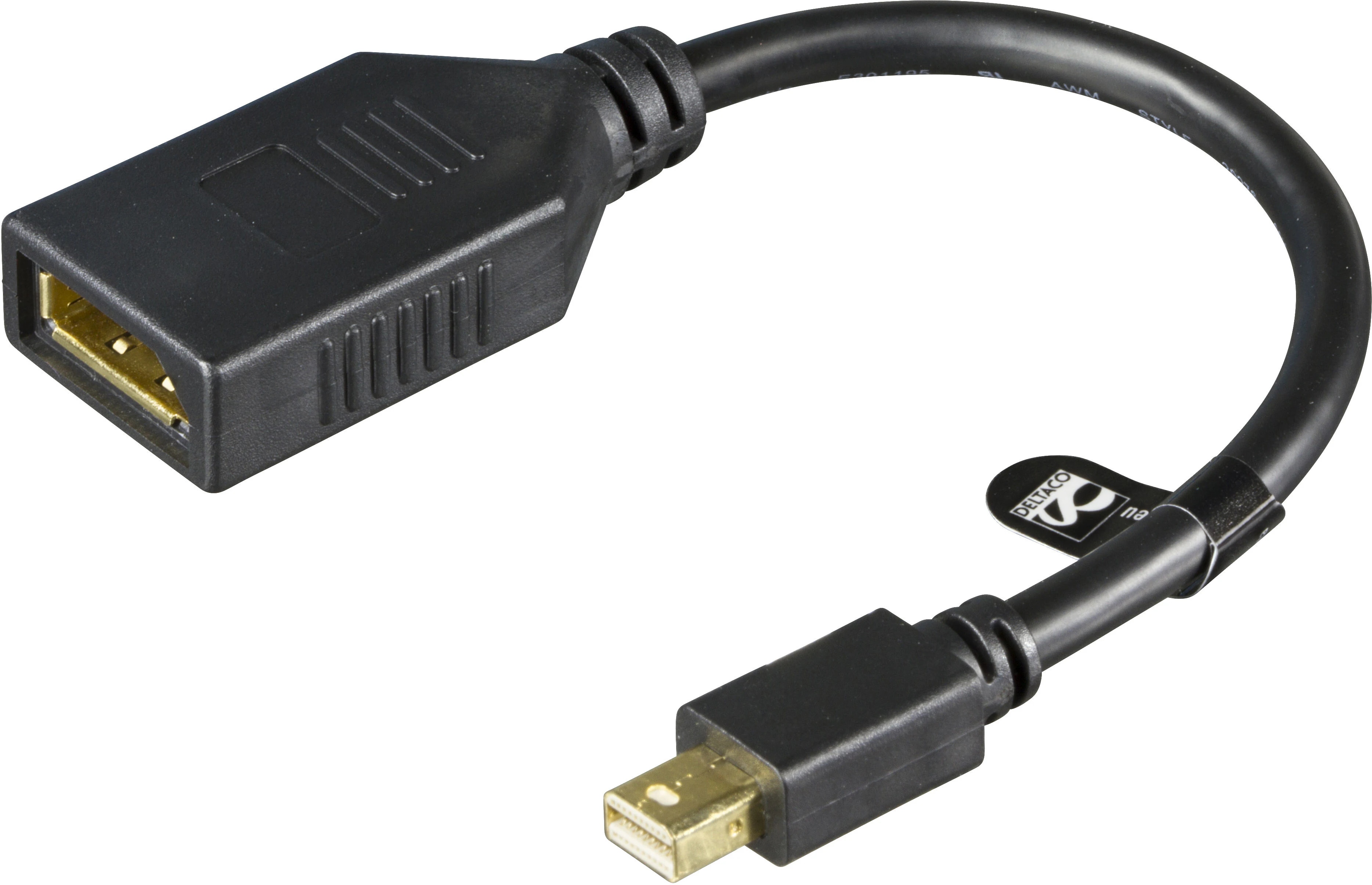 DisplayPort-Mini DisplayPort-adapter 0,2 m svart