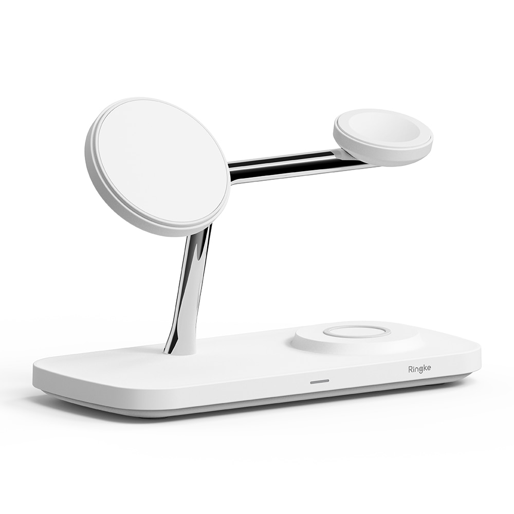 3-in-1 Wireless Charger Stand Qi2 MagSafe hvit