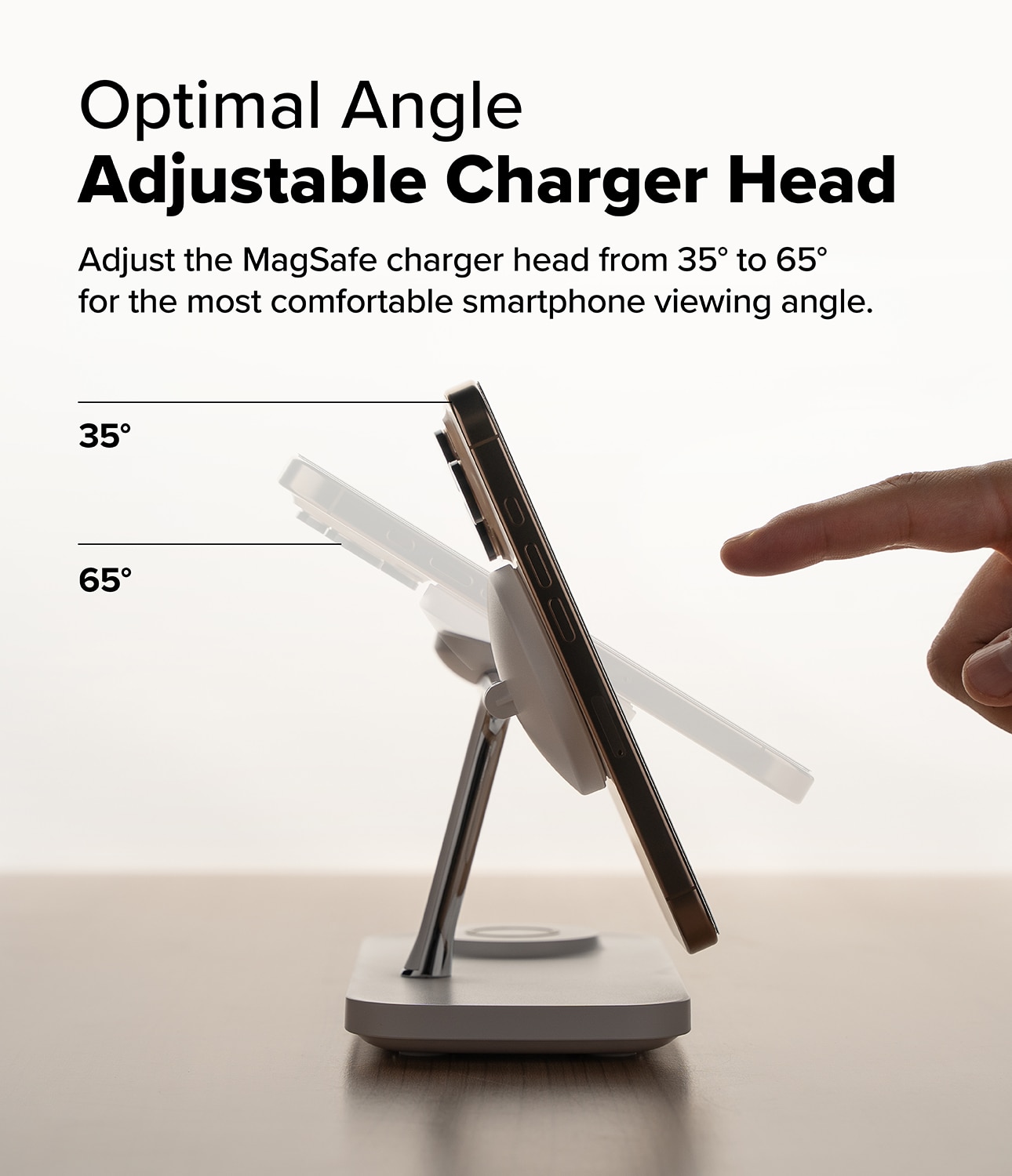 3-in-1 Wireless Charger Stand Qi2 MagSafe hvit