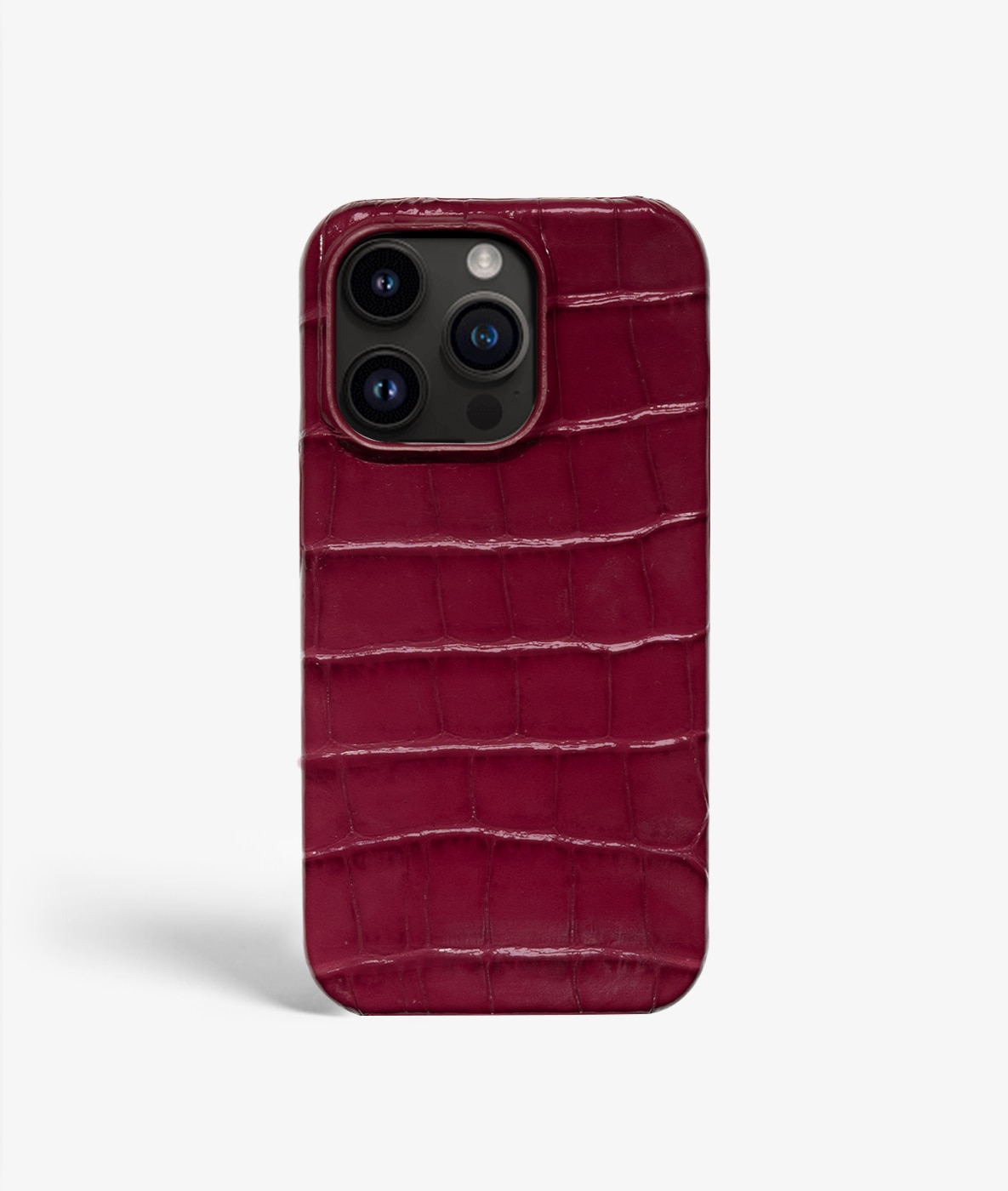 Deksel iPhone 14 Pro Croco Burgundy