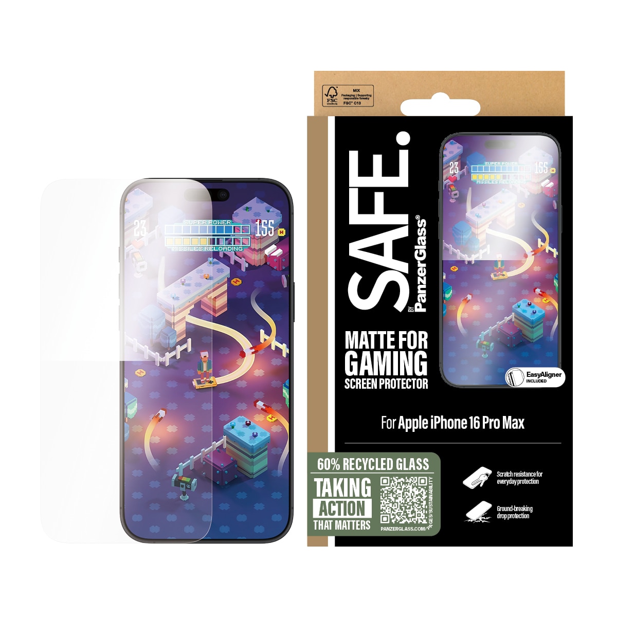 iPhone 16 Pro Max Gaming Skjermbeskytter Ultra Wide Fit (with EasyAligner)