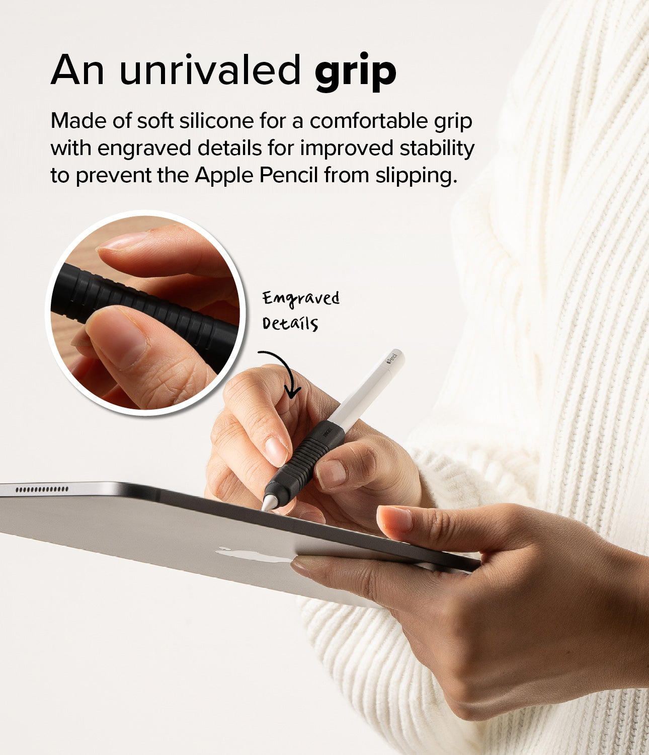 Silicone Grip Holder Apple Pencil svart