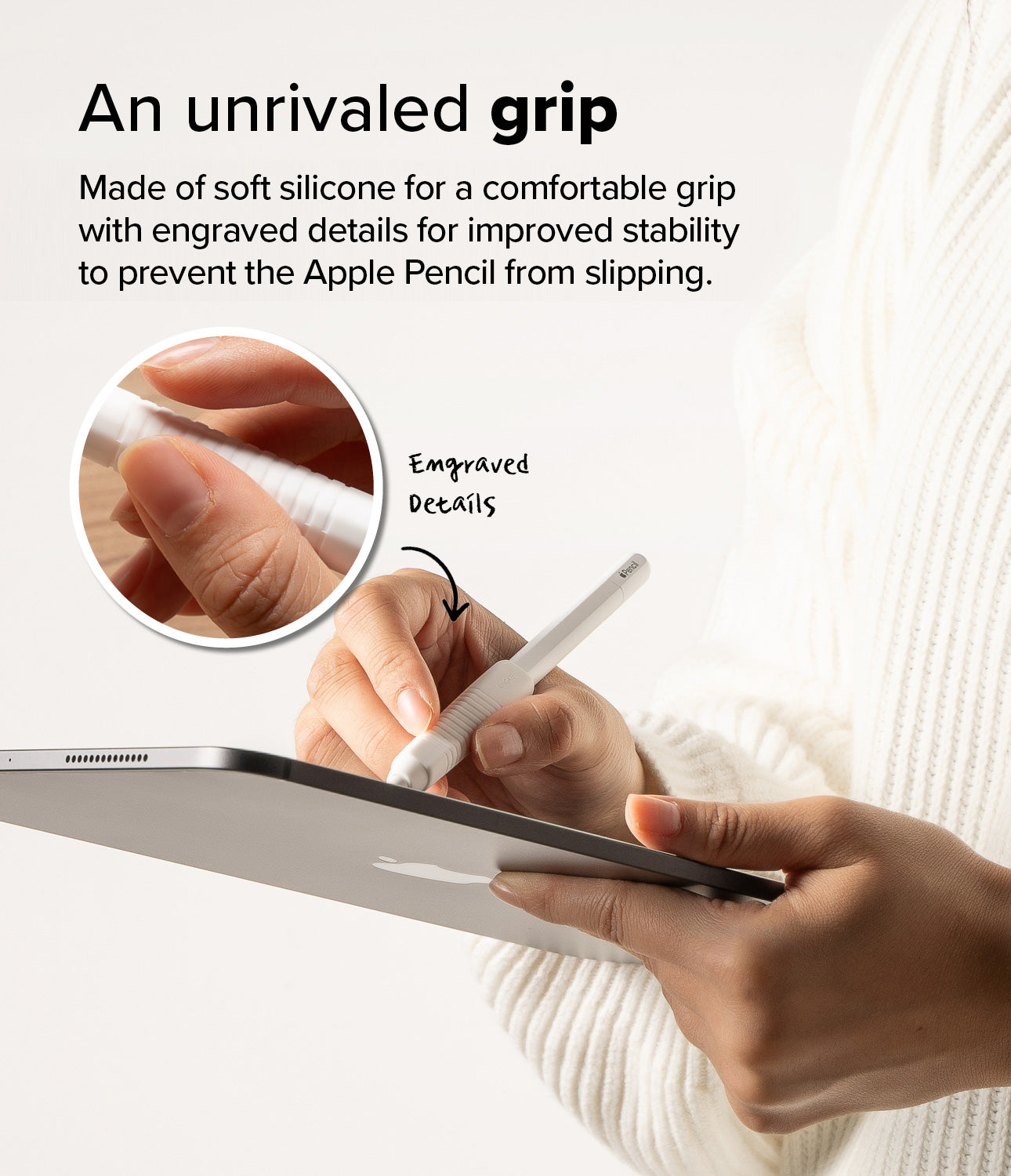 Silicone Grip Holder Apple Pencil hvit