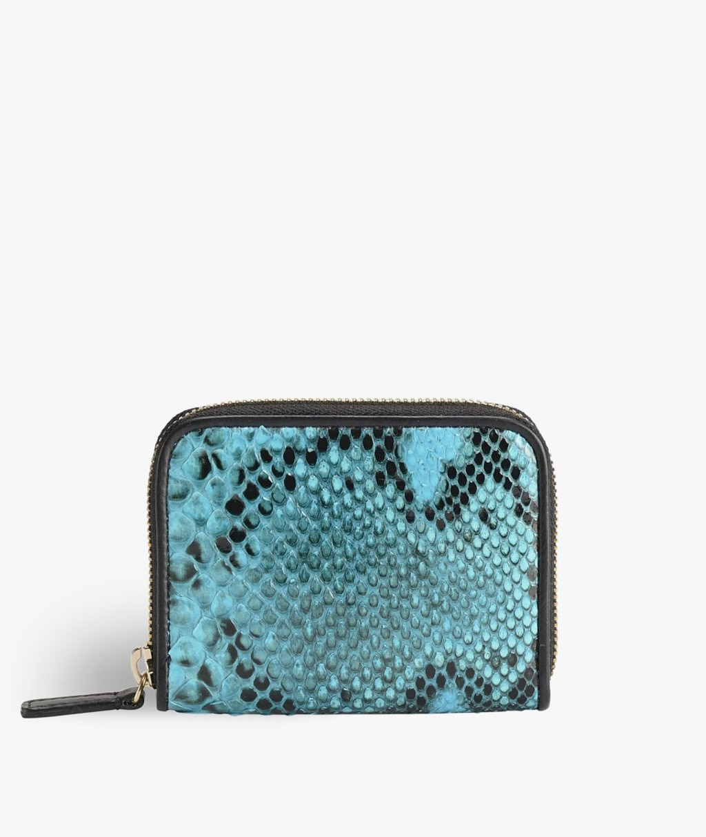 Zip Wallet Python Turquoise