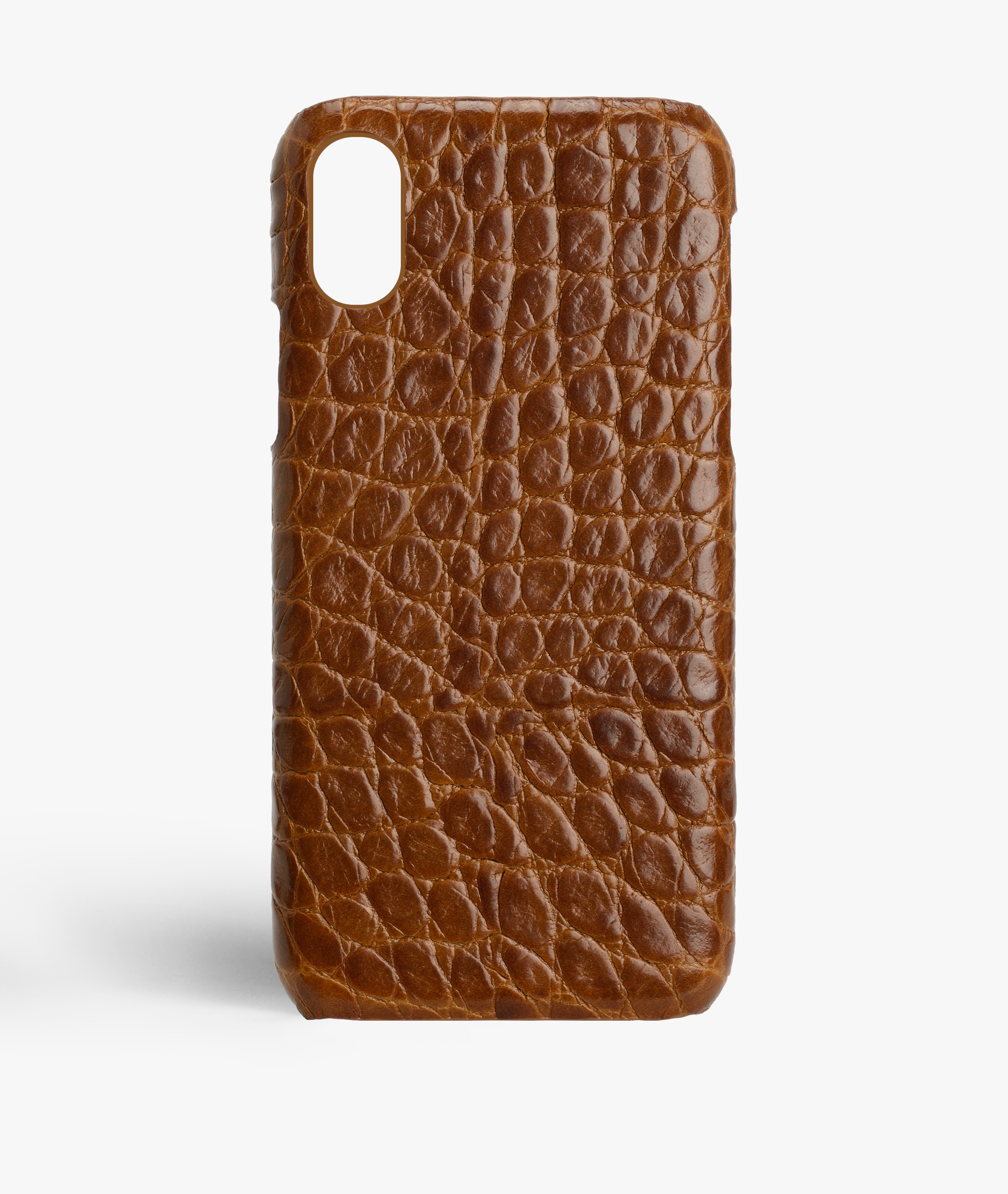 Deksel iPhone X/XS Small Croco Cognac