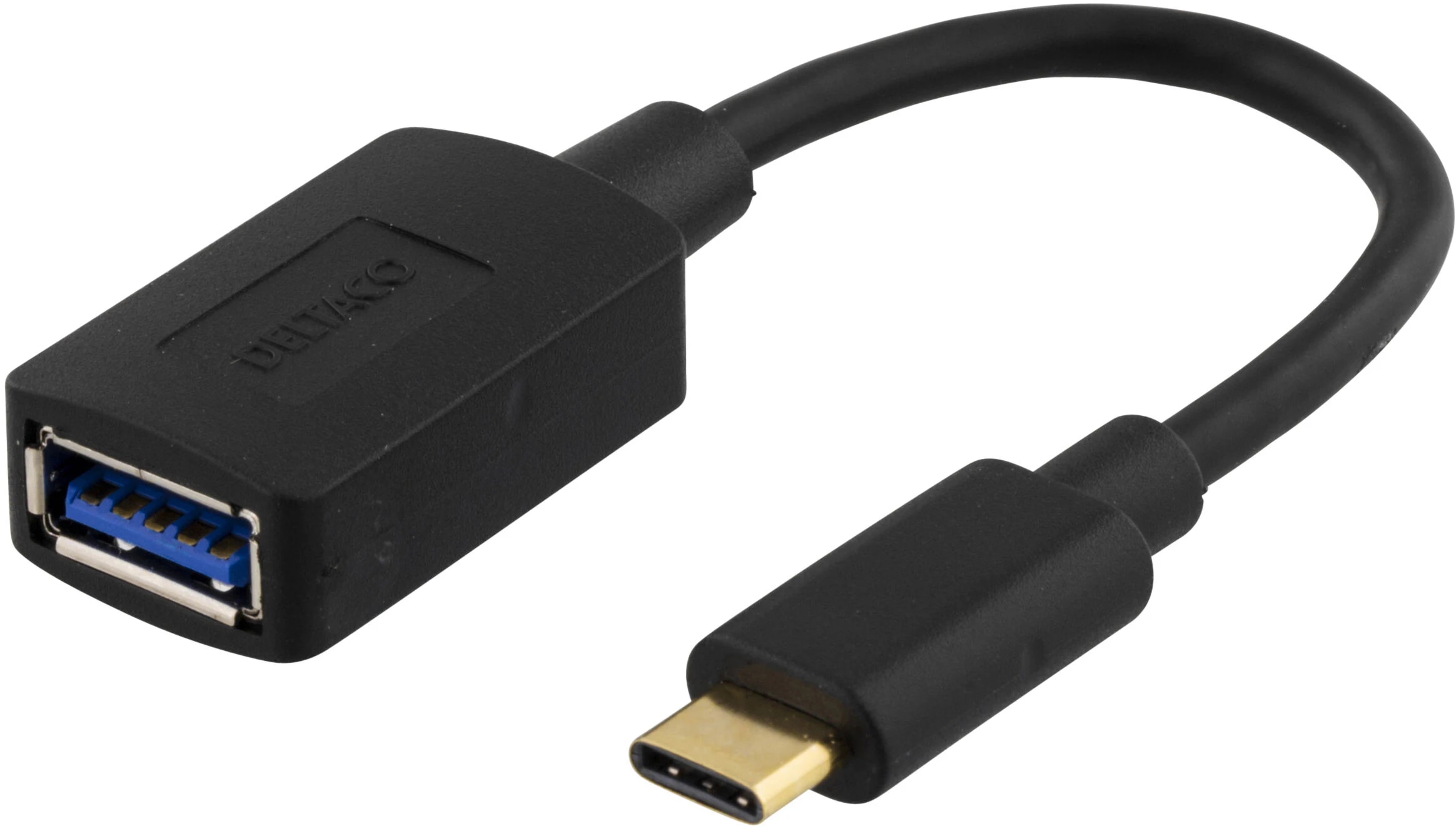 USB-C til USB-A-adapter svart