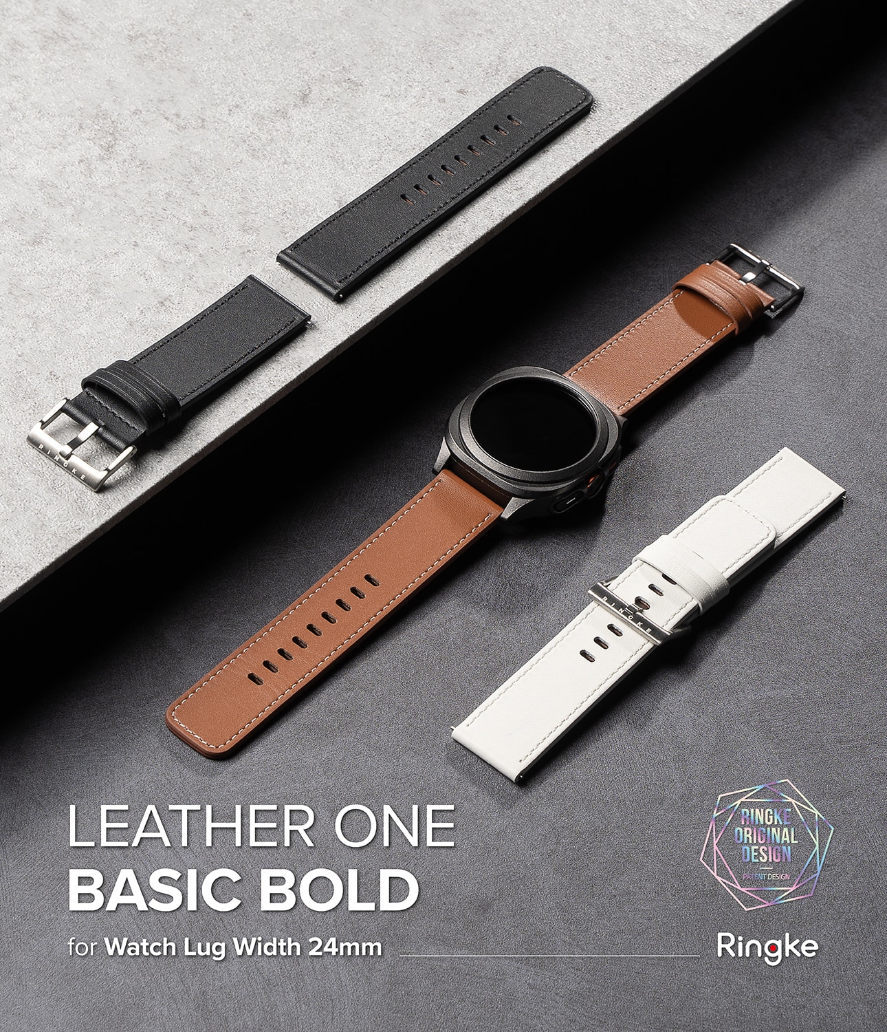 Leather One Basic Bold Band  Suunto 7 Black