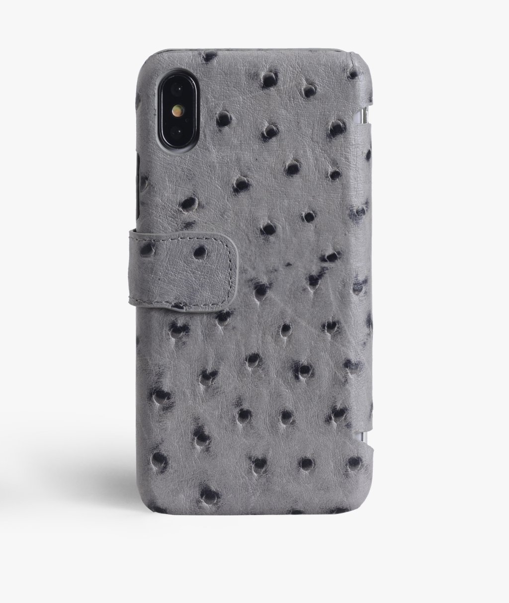 Lommebokdeksel iPhone X/XS Ostrich Grey