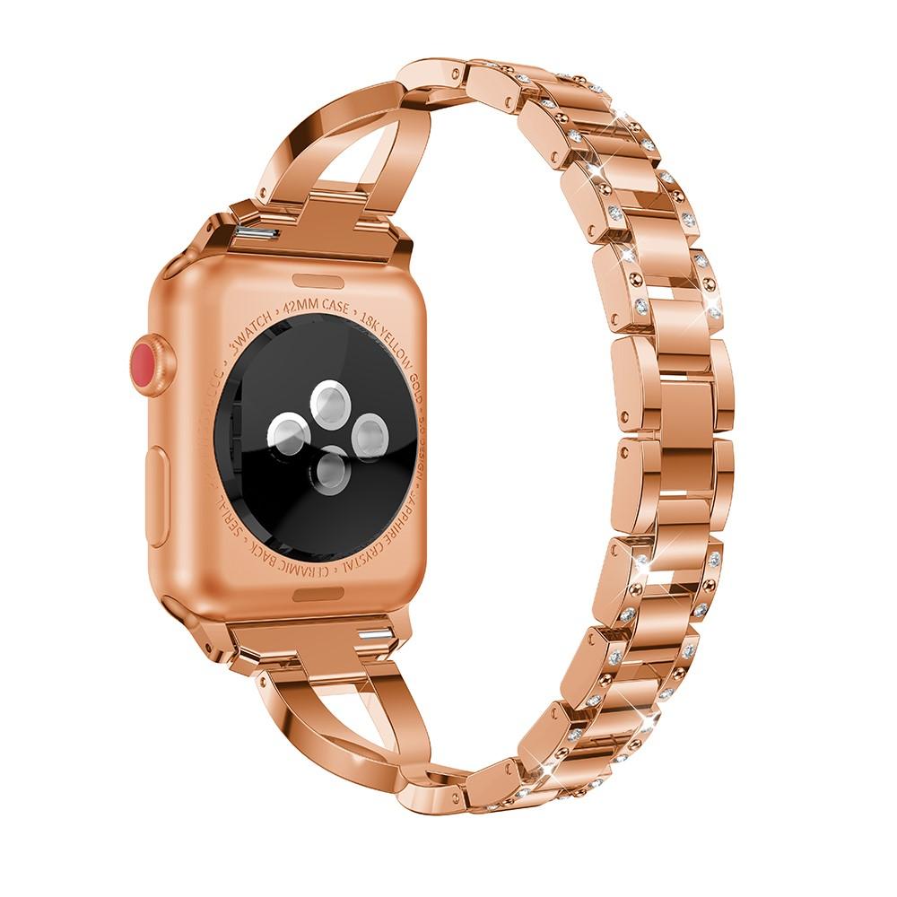 Crystal Bracelet Apple Watch 45mm Series 8 Rose Gold