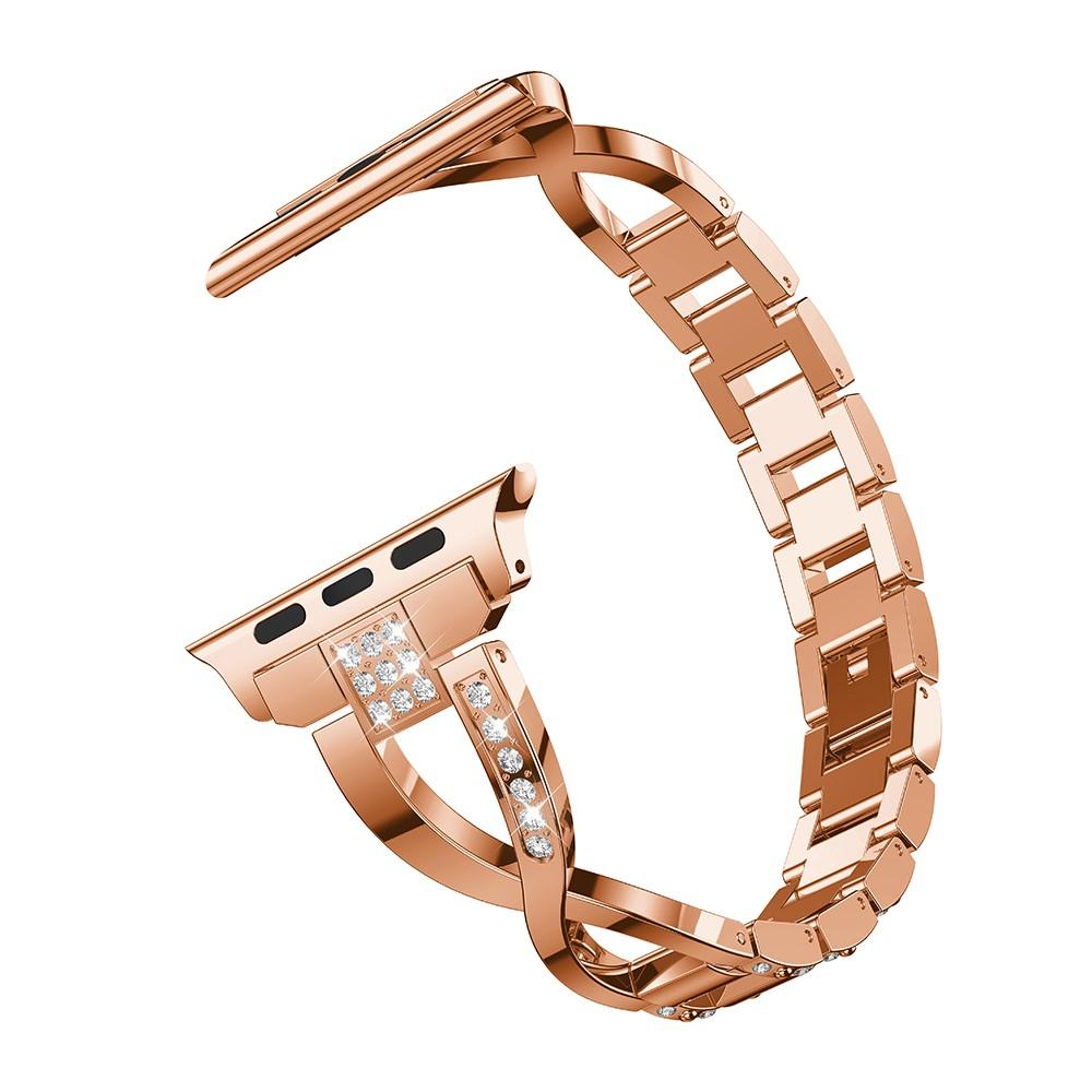 Crystal Bracelet Apple Watch 45mm Series 8 Rose Gold