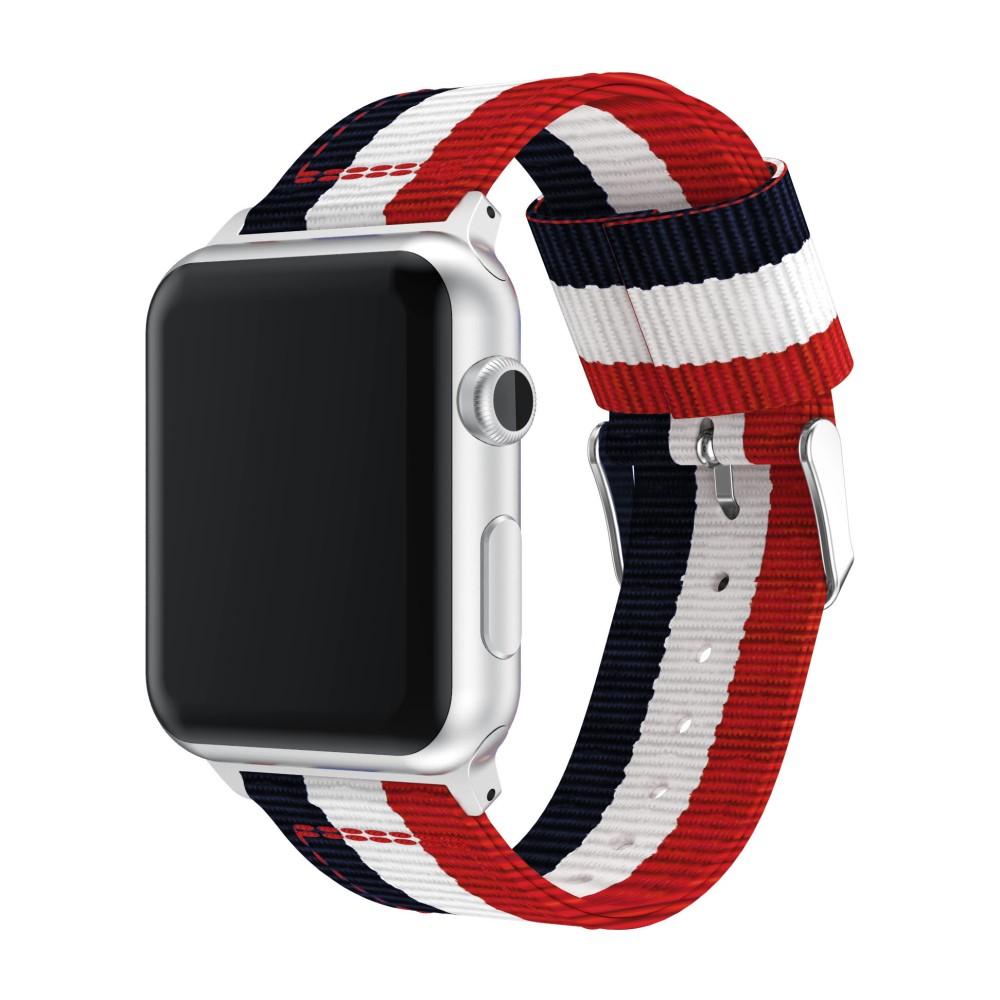 Apple Watch 45mm Series 8 Nylonreim blå/hvit/rød