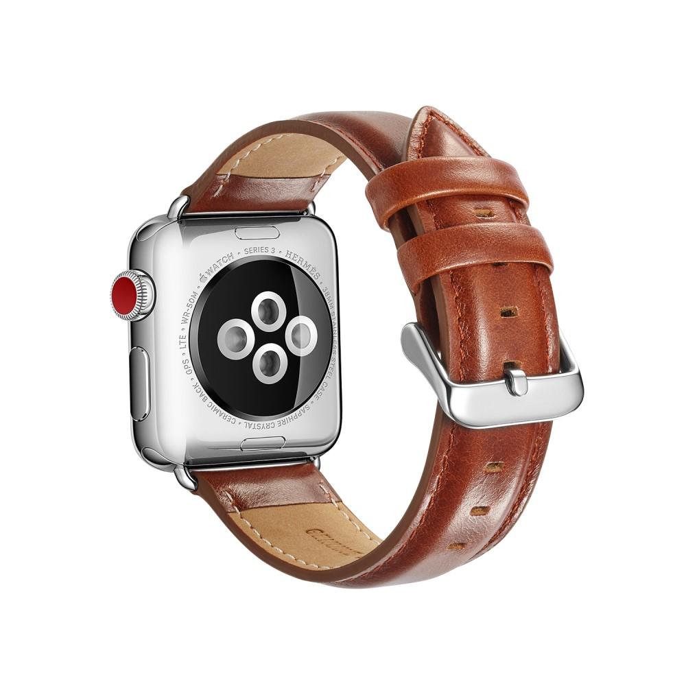 Premium Leather Watch Band Apple Watch 44mm Cognac